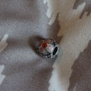 Retired Pink Flower Enamel Pandora Charm